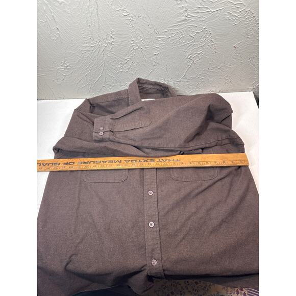 Moose Creek Heavy Button Down Long Sleeve Flannel Shirt Brown Size Large - Picture 5 of 5